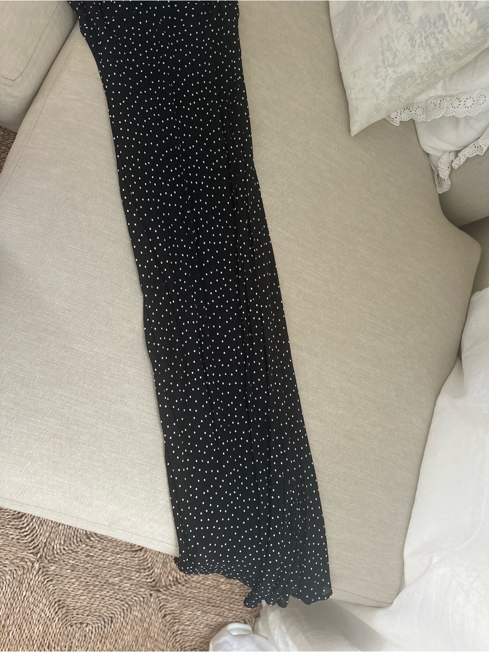 Reformation Black Polka Dot Maxi Dress - Picture 6 of 6